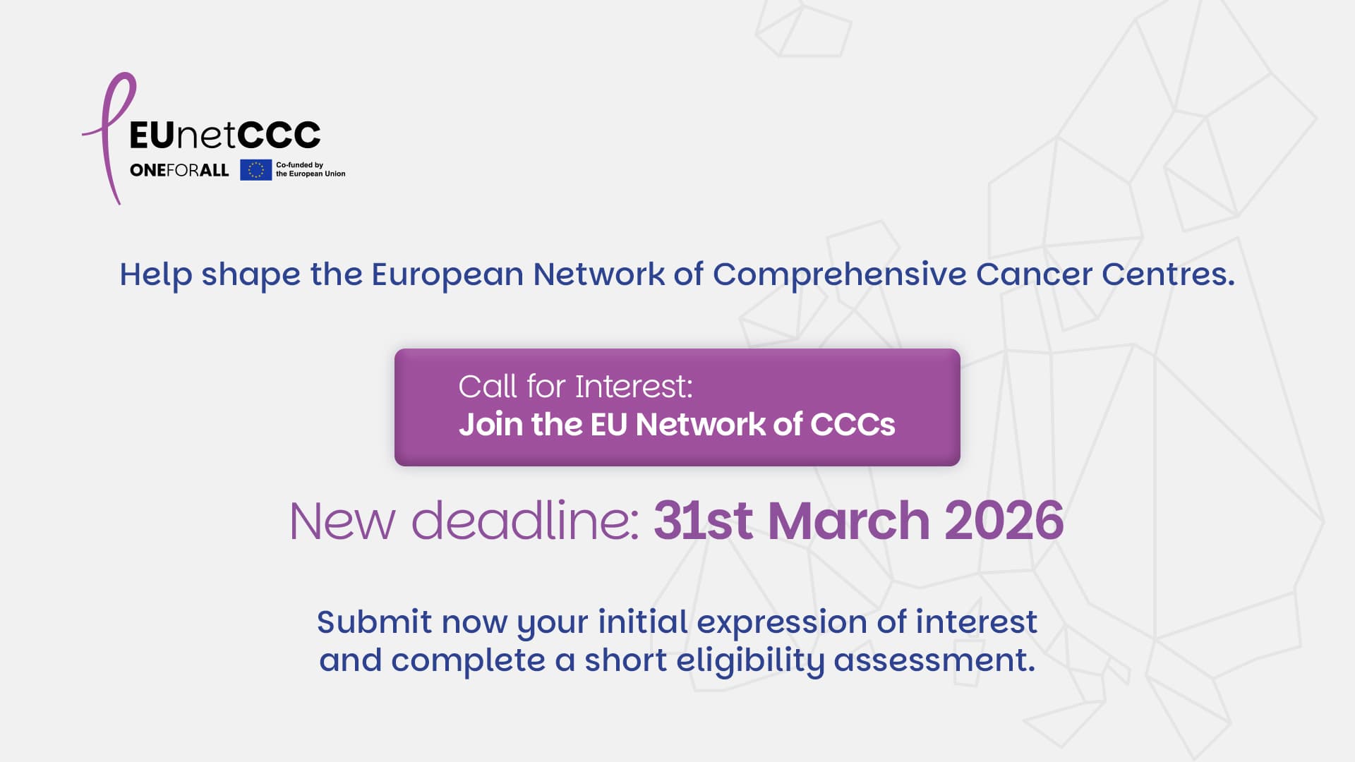 EU Network of Comprehensive Cancer Centres Extends First Call for Interest Deadline to 31 March 2026